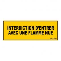 Panneau Interdiction D'Entrer Avec Une Flamme Nue - Rigide 330x120mm - 4035024 - Bricoman