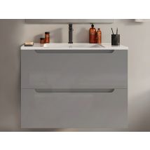 Mobile Lavabo Singolo Sospeso 80 Cm Grigio - Stefanie - Bricoman
