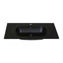 Lavabo Da Incasso In Resina Effetto Pietra Nero L80 X L46 Cm - Okiwa - Bricoman