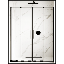 Porte De Douche Coulissante Double - 150 X 200 - Canaries Black - Bricoman