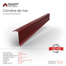 Cornière De Rive - Bac Acier - Tôle De Couverture - Toiture - H12 Brun Rouge Ral 3011 L=2m - Tecnomat