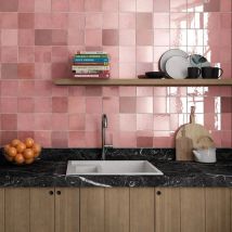 Carrelage Effet Zellige 13,2x13,2cm Malem Rose - Bricoman
