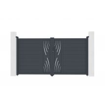 Portail Battant 3m Veleta H.160cm Aluminium Gris - Bricoman