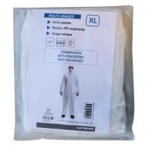 Combinaison Anti-poussière Et Anti-salissures Blanche, Cousue Avec 2 Poches, Fermeture À Zip, Cagoule - Taille Xl - Bricoman