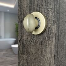 2 Rosaces De Poignée De Porte Rondes Rosa Verrou De Condamnation, Aluminium Aspect Doré - Bricoman