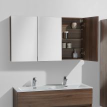Armoire De Toilette Bloc-miroir Siena Largeur 120 Cm Noyer - Tecnomat