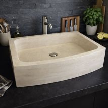Évier De Cuisine En Travertin Beige Maxilly - 1 Bac - 70 X 52 X H.18 Cm - C-negoce - Bricoman