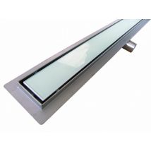 Bernstein - Canal De Douche Gl02 - Écoulement De Douche En Verre Blanc - Pour Les Douches À L'Italienne - Longueur Spécifiée 70cm - Bricoman