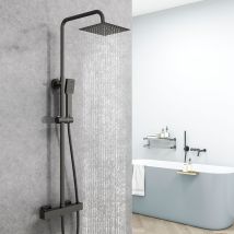 Aica Colonne De Douche, Colonne De Douche Noir Pour Salle De Bain, Colonne De Douche Avec Mitigeur, Ensemble De Douche Réglable En Hauteur - Bricoman