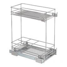 Coulissant Bas 1 Étagère Et 1 Rangement Pour Bouteilles - Largeur : 264 Mm - Pour Caisson De Largeur : 300 Mm - Vibo - Bricoman