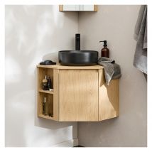 Ensemble Meuble Sous Vasque D'Angle Sorrento + Vasque Noire - Bricoman