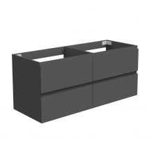 Meuble Sous-vasque 120cm Double Vasque 2t, Meuble De Salle De Bains, Anthracite - Bricoman