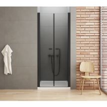 Porte De Douche Battante 90 Cm Noir Rhodes Black - Bricoman