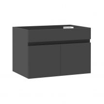 Meuble Sous-vasque 60cm Simple Vasque, Meuble De Salle De Bains, Anthracite - Bricoman