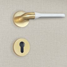 Poignée De Porte Design À Cylindre Finition Aspect Or Et Blanc Mat Matilda - Katchmee - Bricoman