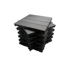 Dalle Terrasse 1m² Bois Composite Modular (11 Pièces 30x30cm) - Gris Carbone - Bricoman