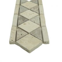 Albedo Pierre - Listel En Travertin Mix - Diagonal - Bricoman