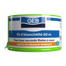 Fil D'Étanchéité Geb 100% Ptfe Pour Tous Raccords À Visser 60m - Bricoman