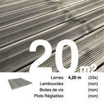 Planches De Terrasse Pin Autoclave Gris Pour 20 M² • Longueur 4,2 M - Bricoman