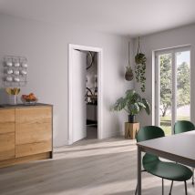 Bloc Porte Isotherme Blanc Satiné - Poussant Gauche Et Ajustable - L830mm - Bricoman