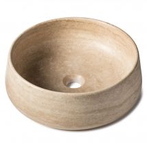 Vasque À Poser Ronde Bol Travertin Beige 41x16 Cm - Ro'ma Nature - Bricoman