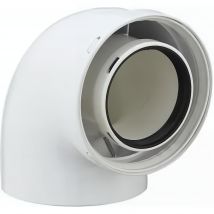 Coude 90° Pour Conduit De Fumée Chaudière Gaz Condensation Ventouse Poujoulat Dualis Diamètre Intérieur 60mm Extérieur 100mm - Bricoman