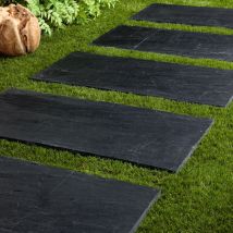 Pas Japonais Rectangle Ardoise Noire 100x50x2-3 Cm (lot De 5) - Ro'ma Nature - Tecnomat
