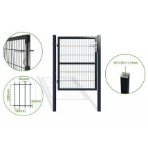 Portillon Grillagé 1m Gris Razo H.120cm - Bricoman