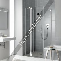 Paroi De Douche Fixe Largeur 80cm Hauteur 200 Cm Profilé Noir Soft Verre Clair Clean - Bricoman