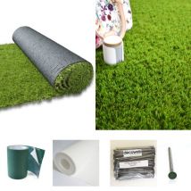 Gazon Synthétique Vincennes - 35mm - 2 M X 25 Ml + Kit De Pose Sur Sol Meuble Décoweb - Bricoman