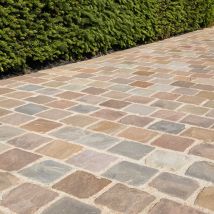 Pavé Pierre Naturelle Grès Kandla Ocre Multicolore 14x14 Cm Ep.±2,5 Cm (vendu Au M² - 42 Pavés/m²) - Ro'ma Nature - Bricoman