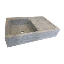 Evier Travertin Léo Silver Adoucie 90x60xh18 Cm - Bricoman