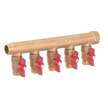 Collecteur Modulaire Male Femelle 20x27 - Avec Vanne 5 Départs 15x21 Male - Bricoman
