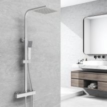 Aica Colonne De Douche Thermostatique, Réglable Hauteur, Colonne De Douche Avec Mitigeur - Bricoman