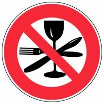 Panneau Interdit De Manger Ici - Rigide Ø80mm - 4020532 - Bricoman