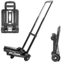 Diable Pliant - Charge Max 40 Kg - Poignée Télescopique - Plateau Avec 4 Roues - Bricoman