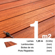 Planches De Terrasse Bois Exotique Padouk Pour 1 M² • Longueur 1,25 M - Bricoman