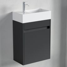 Lomazoo Meuble Lave-mains Ibiza Noir Mat - 40cm - Bricoman