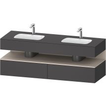 Duravit Qatego Lavabo Encastré Avec Meuble Sous-lavabo En Console, 1600x550x600mm, Niche Taupe Supermatt, Lavabo Double, Qa4797083490000, Farbe: - 
