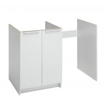 Meuble Sous Évier Moderna Classik Pour Évier À Poser 120x60 Mélaminé Blanc 16mm 2 Portes 1 Étagère 1 Niche Frigo - Tecnomat