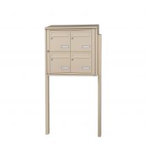 Bloc Collectif Leabox.com, 2x2, Grade 3, Simple Face, Extérieur, Fixation Sur Pieds À Sceller, Ivoire Ral 1015 Finition Brillante - Bricoman