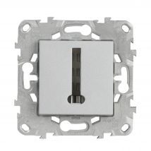 Prise Téléphone En T Simple - Aluminium - Unica - Schneider - Bricoman