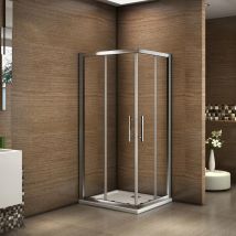 Aica Porte De Douche 120x70x185cm Aica Porte Coulissante Cabine De Douche Accès D'Angle Verre Sécurit - Bricoman