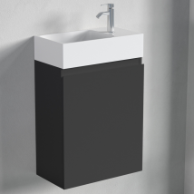 Lomazoo Meuble Lave-mains Malibu Noir Mat - 40cm - Bricoman