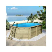 Piscine Hors Sol En Bois Nemo 5.79 X 3.49 - H.1.45 M, Bleu Pâle, Fixations À Sceller - Bas7304ospi - Altanka - Bricoman