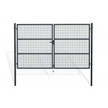 Portail Grillagé Olga 300x180cm Gris - Bricoman