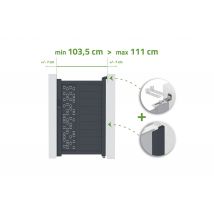 Portillon Ajustable En Largeur 1m Adula H.160cm Alu Gris - Bricoman