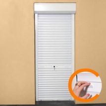 Volet Roulant Manuel A Tirage Pour Porte L100 X H220 Cm Pvc -coloris Blanc - - Bricoman