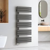 Emke Sèche-serviettes À Eau Chaude Panneau Plat, Sèche-serviettes Connexion Latérale Pour, Anthracite 1320x600mm 798watts - Bricoman