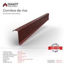Cornière De Rive - Bac Acier - Tôle De Couverture - Toiture - H12 Rouge Oxyde Ral 3009 L=1m, Épaisseur 0.40mm - Bricoman